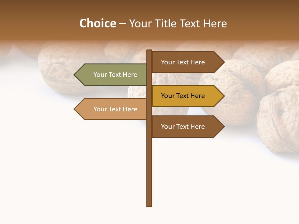 Walnut Diet Isolated On White PowerPoint Template