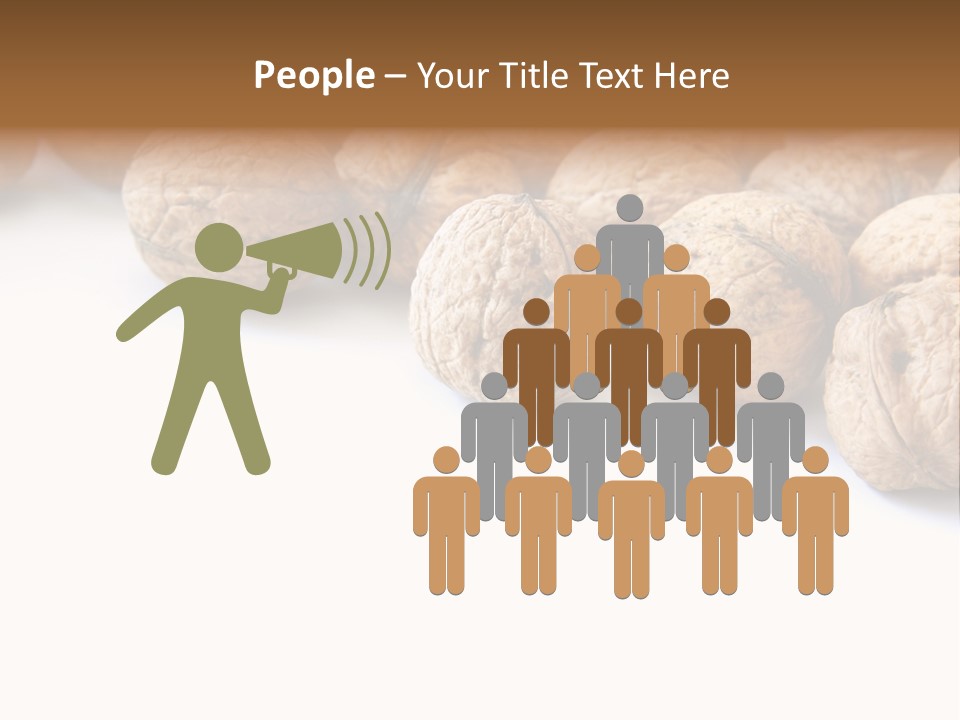 Walnut Diet Isolated On White PowerPoint Template