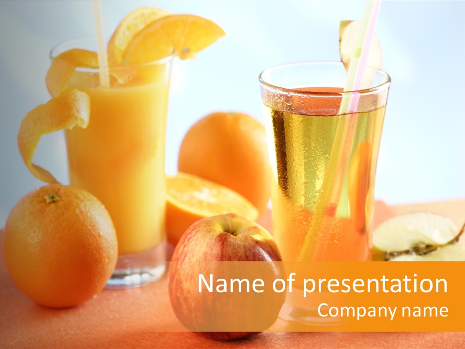 Orange Juice Vitamin Healthy PowerPoint Template