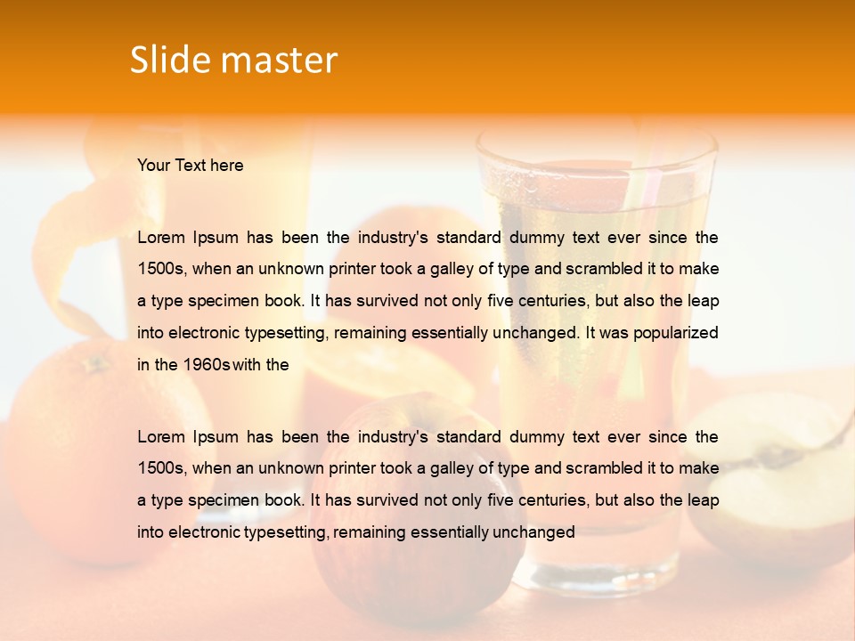 Orange Juice Vitamin Healthy PowerPoint Template