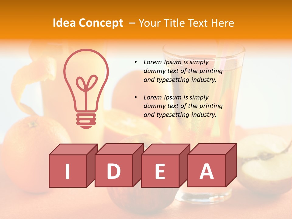 Orange Juice Vitamin Healthy PowerPoint Template