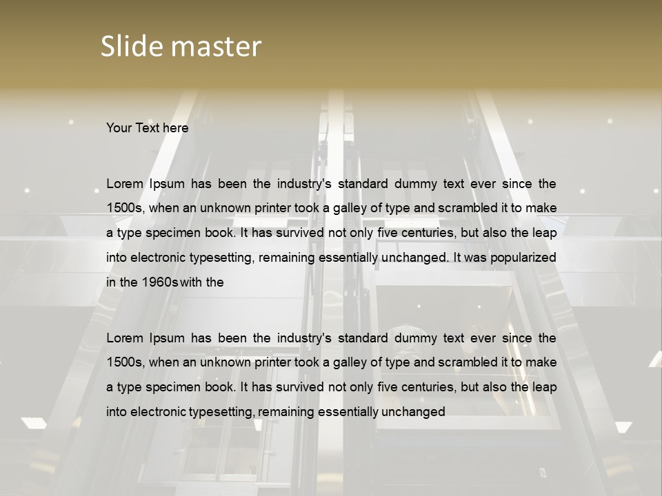 Tall Commercial Lift PowerPoint Template