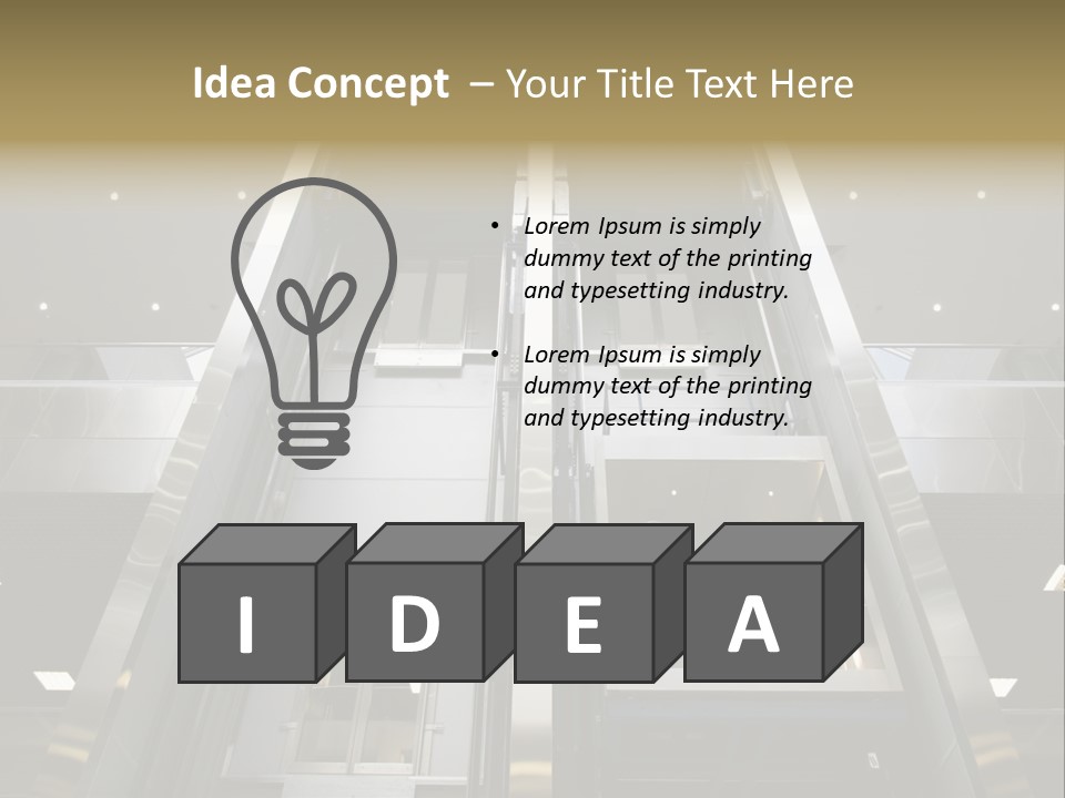 Tall Commercial Lift PowerPoint Template