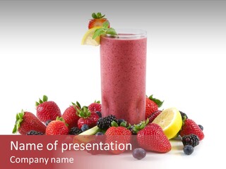 Milkshake Fruit Food PowerPoint Template