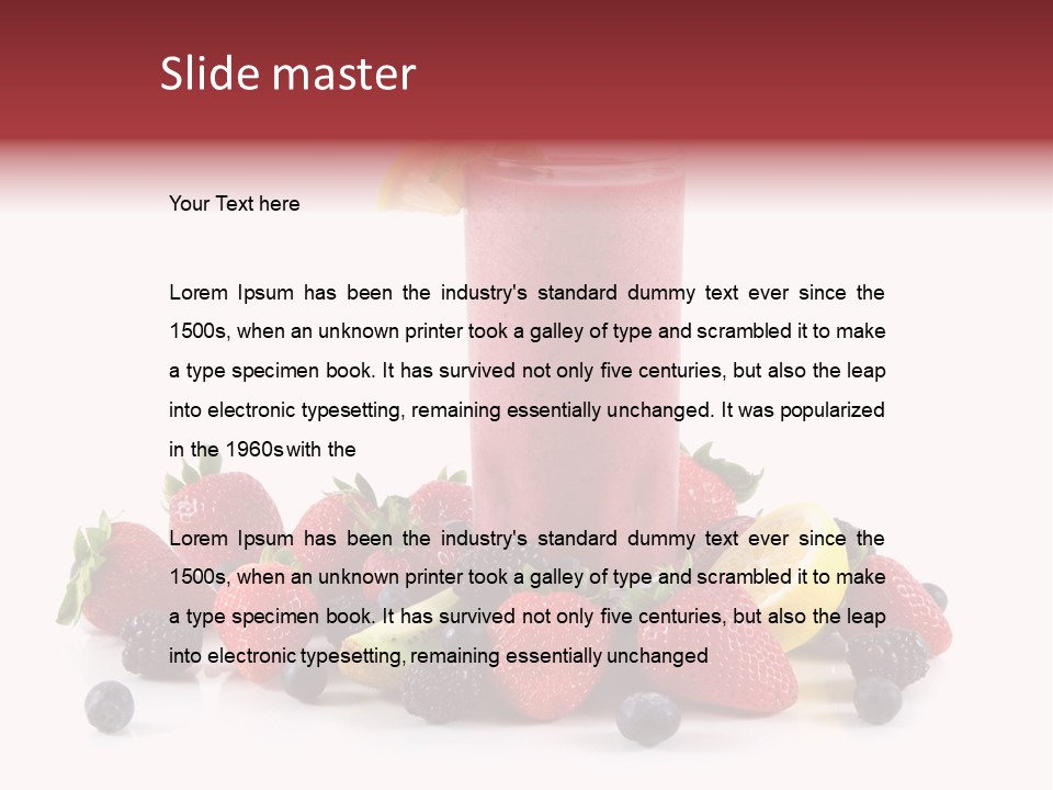 Milkshake Fruit Food PowerPoint Template