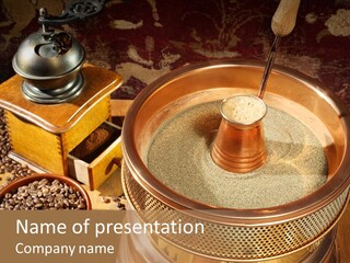 Drink Dark Saucer PowerPoint Template