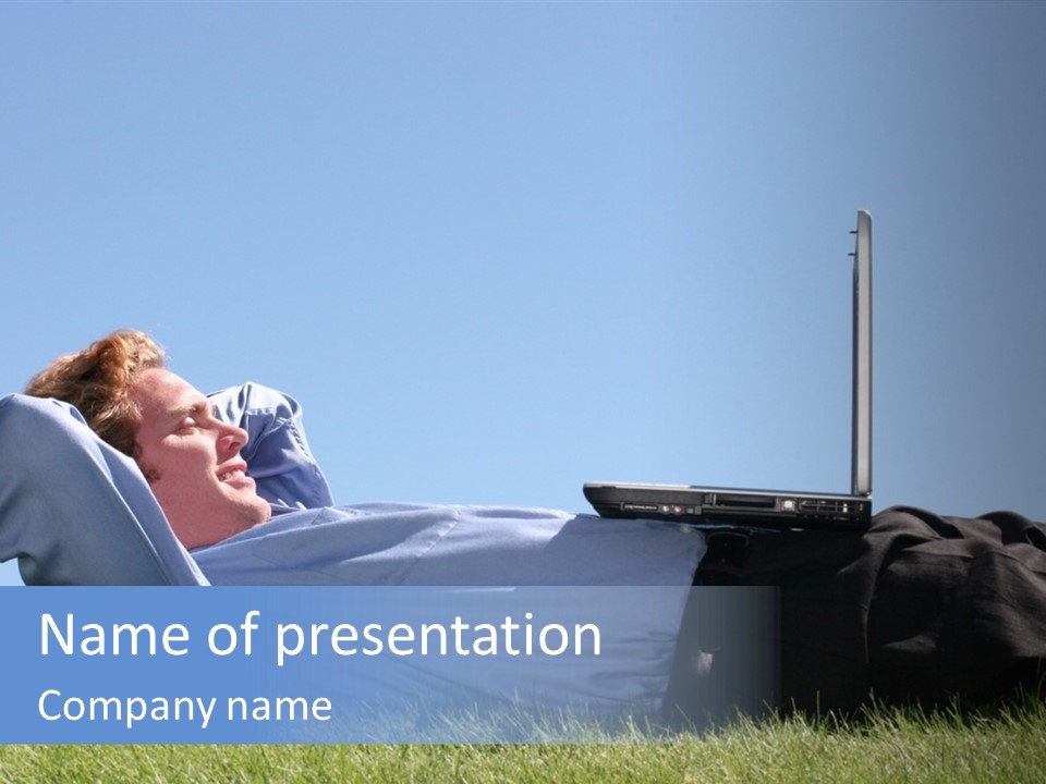 Lawn Business Man PowerPoint Template