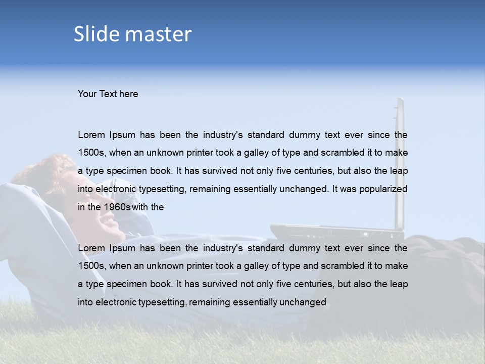 Lawn Business Man PowerPoint Template