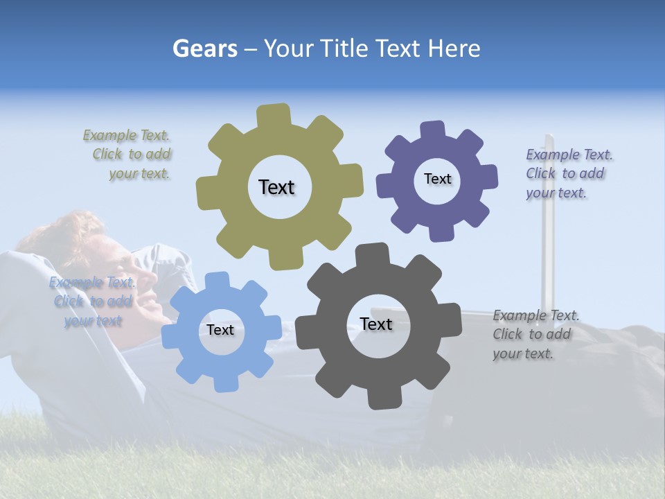 Lawn Business Man PowerPoint Template