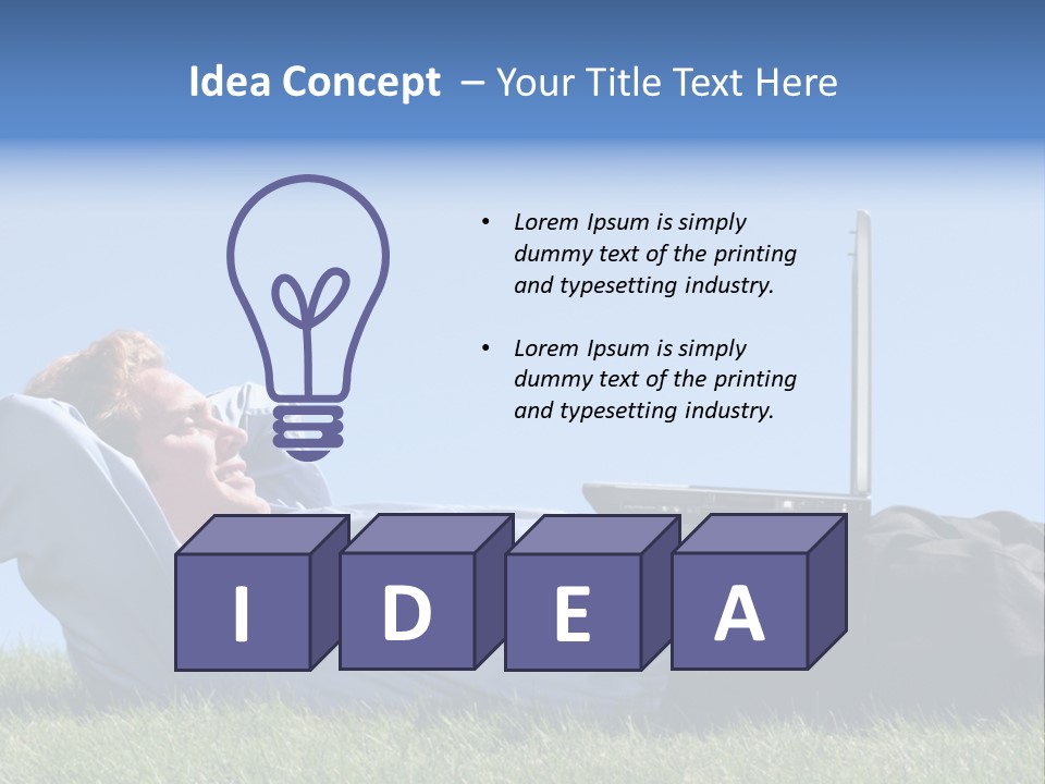 Lawn Business Man PowerPoint Template