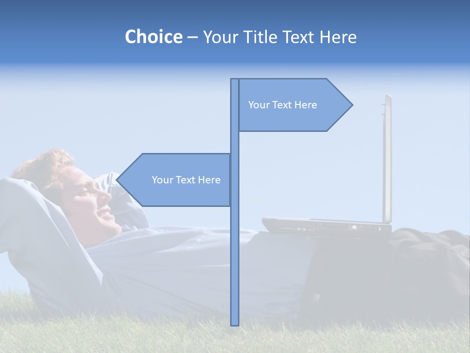 Lawn Business Man PowerPoint Template