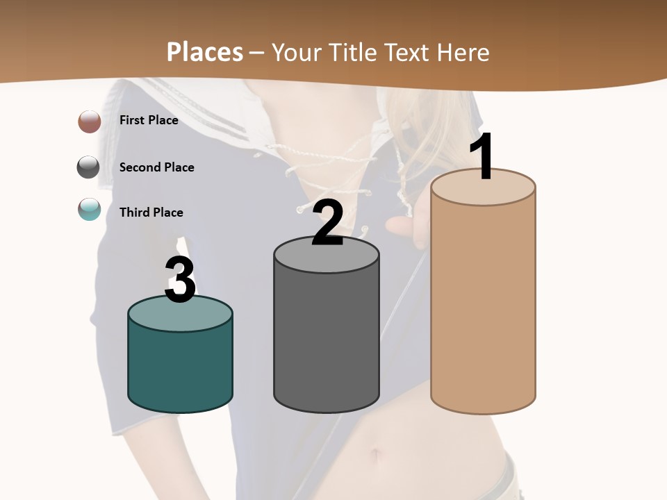 Glamourous Long Hair Head PowerPoint Template