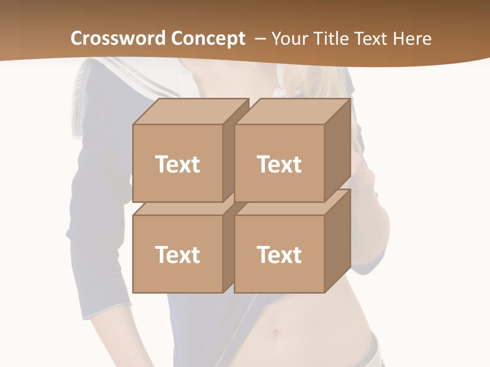 Glamourous Long Hair Head PowerPoint Template