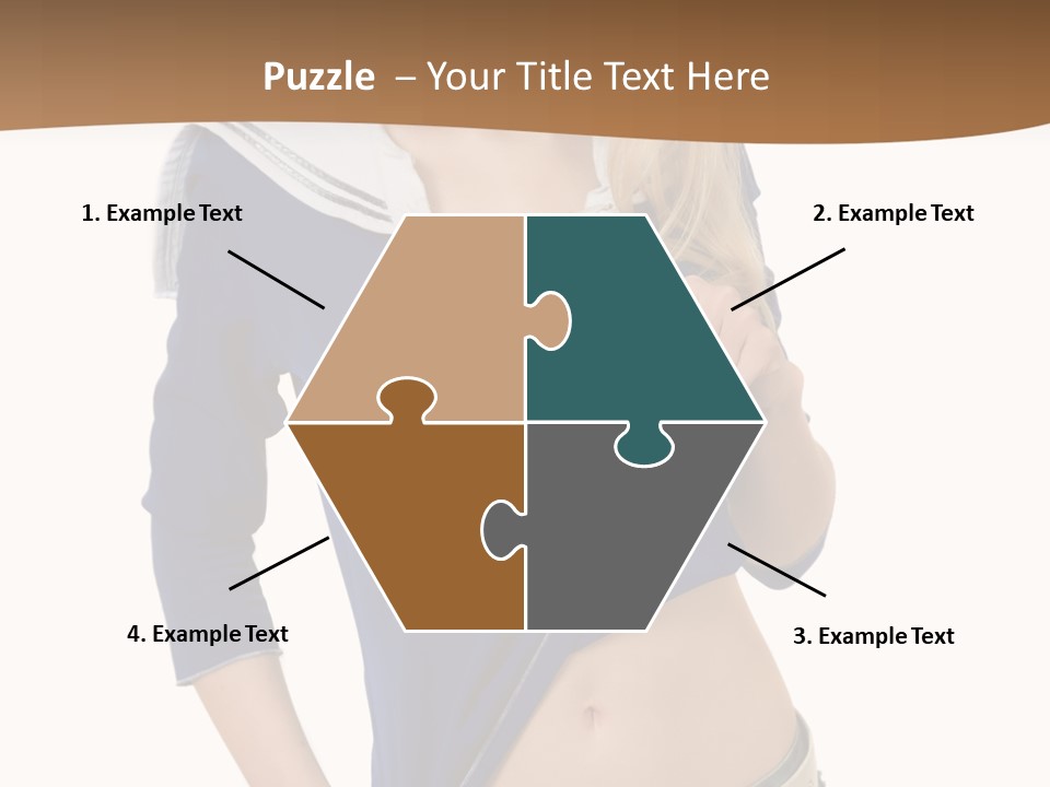 Glamourous Long Hair Head PowerPoint Template