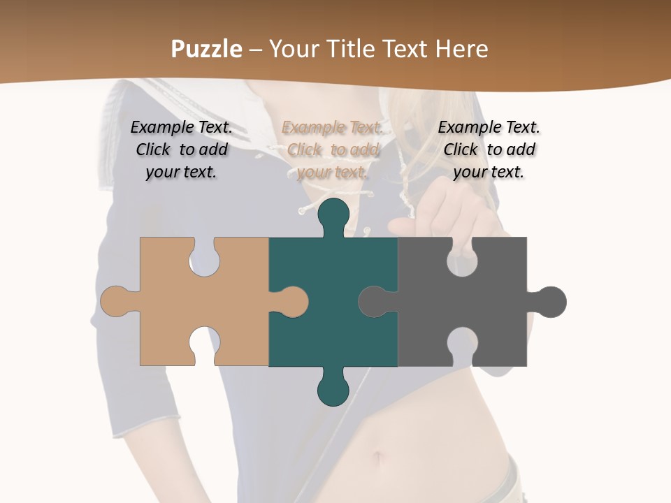 Glamourous Long Hair Head PowerPoint Template