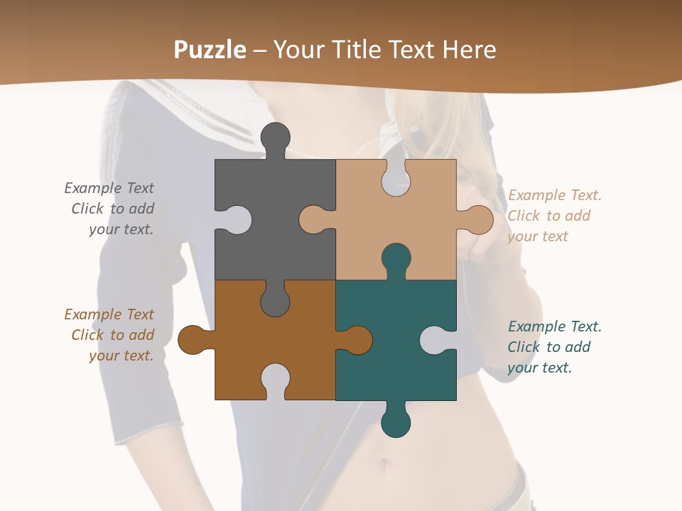 Glamourous Long Hair Head PowerPoint Template