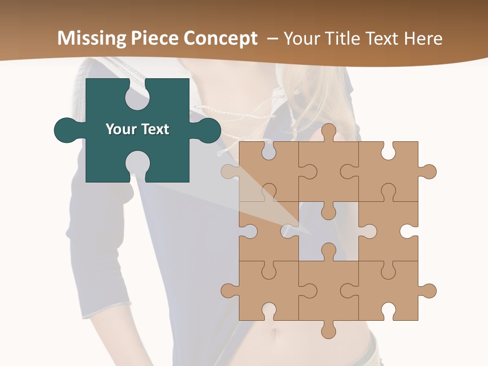 Glamourous Long Hair Head PowerPoint Template