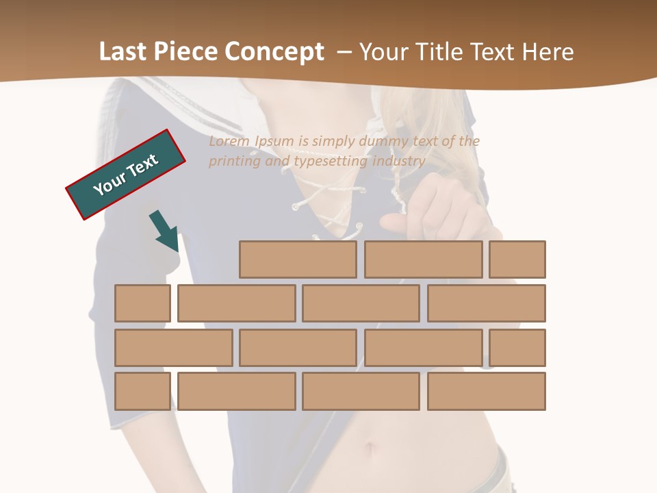 Glamourous Long Hair Head PowerPoint Template