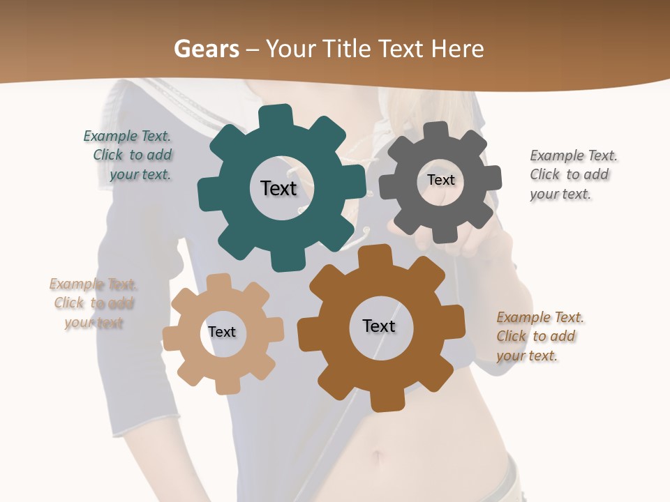 Glamourous Long Hair Head PowerPoint Template