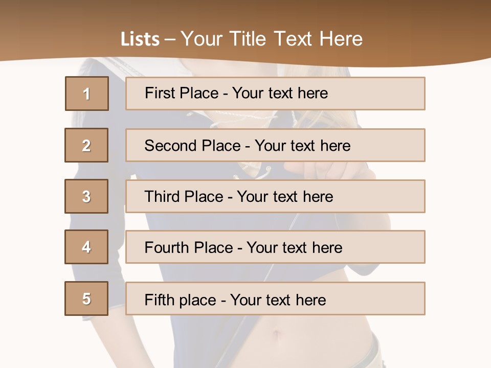 Glamourous Long Hair Head PowerPoint Template