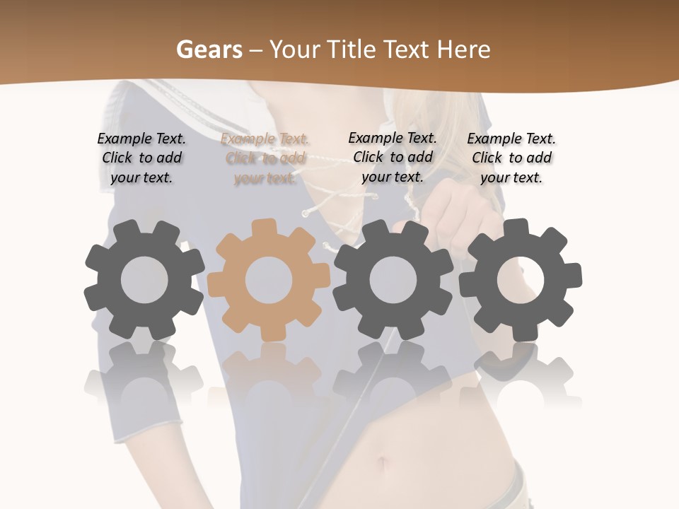 Glamourous Long Hair Head PowerPoint Template