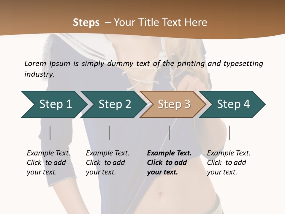 Glamourous Long Hair Head PowerPoint Template