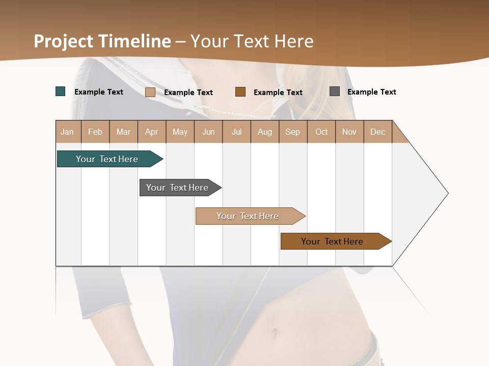 Glamourous Long Hair Head PowerPoint Template