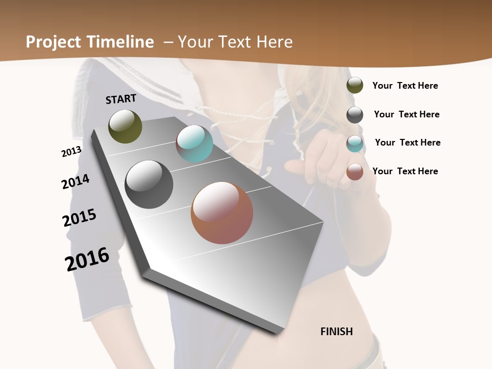 Glamourous Long Hair Head PowerPoint Template