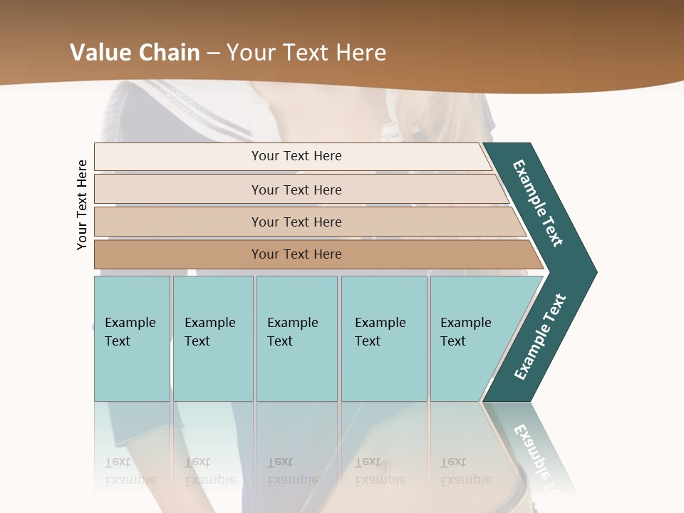 Glamourous Long Hair Head PowerPoint Template