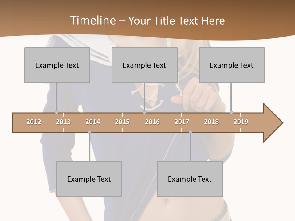 Glamourous Long Hair Head PowerPoint Template