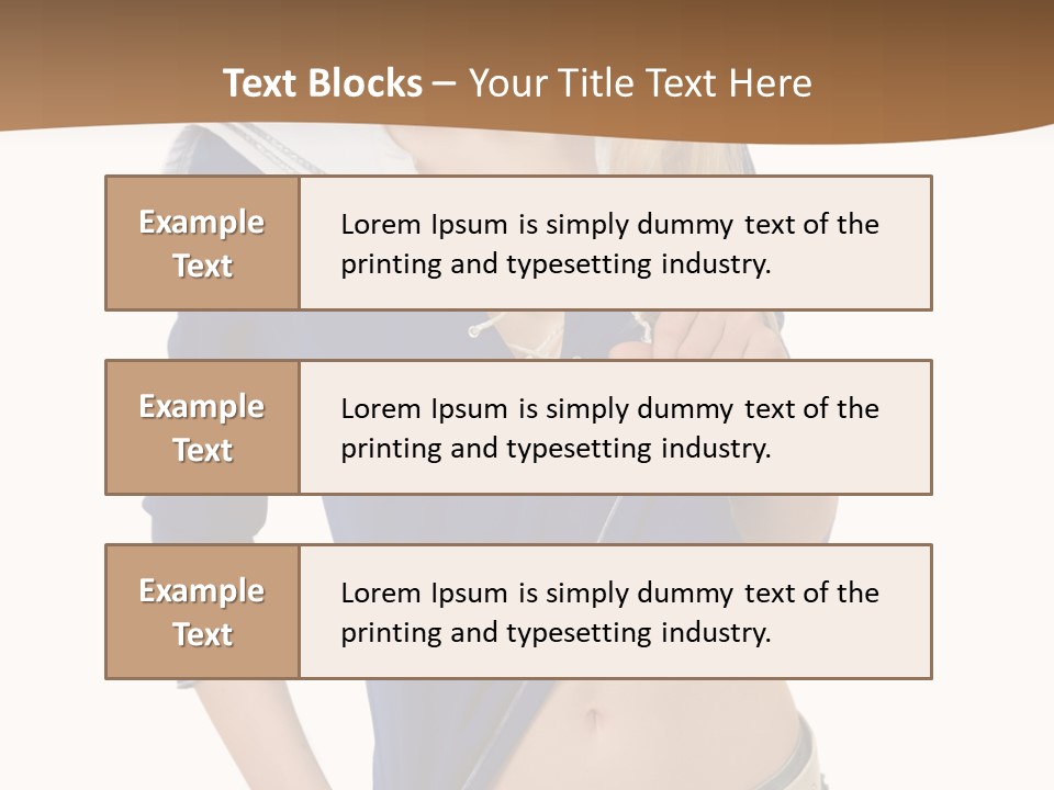 Glamourous Long Hair Head PowerPoint Template