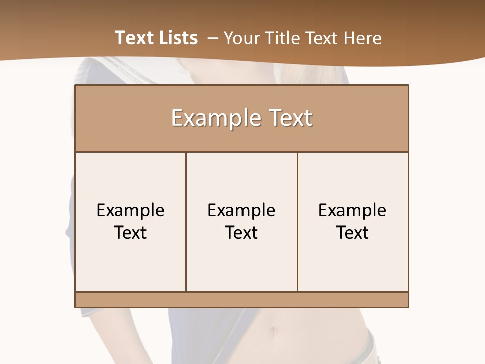 Glamourous Long Hair Head PowerPoint Template