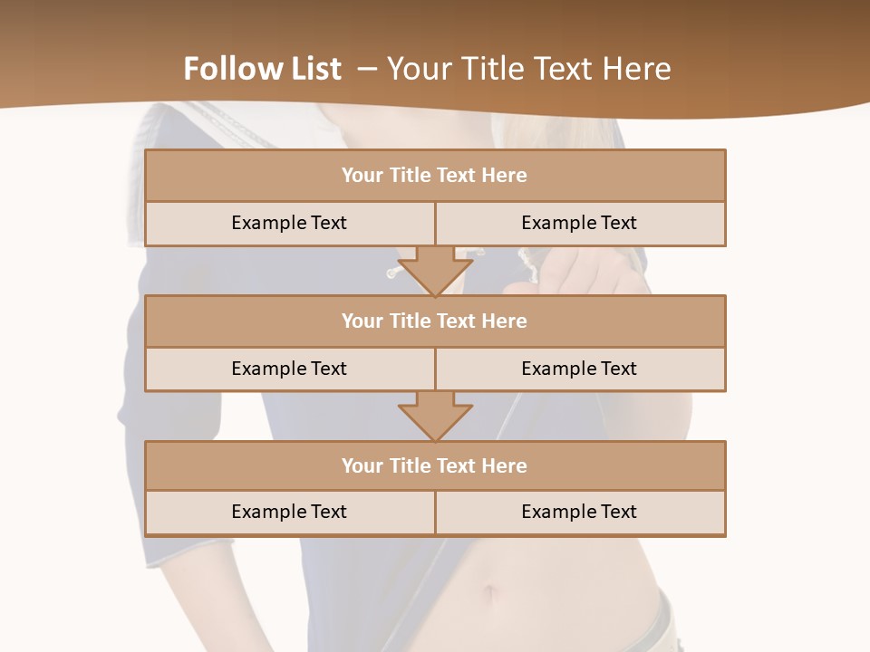 Glamourous Long Hair Head PowerPoint Template