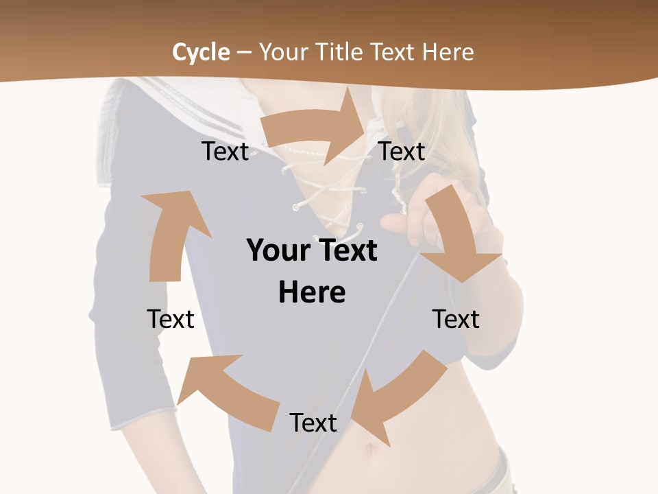 Glamourous Long Hair Head PowerPoint Template