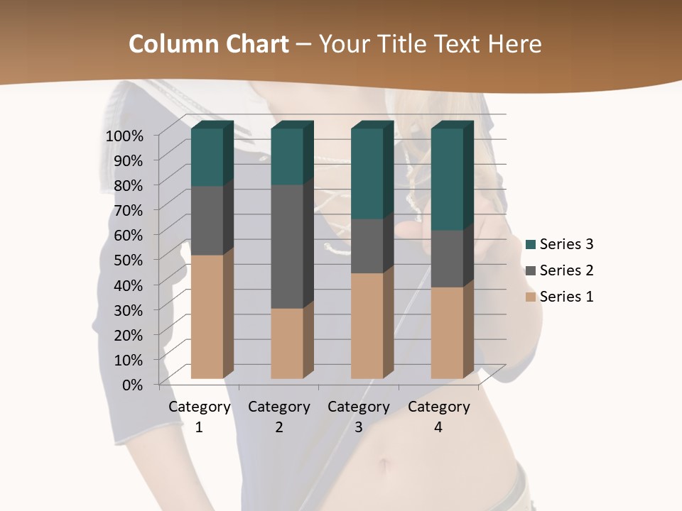 Glamourous Long Hair Head PowerPoint Template