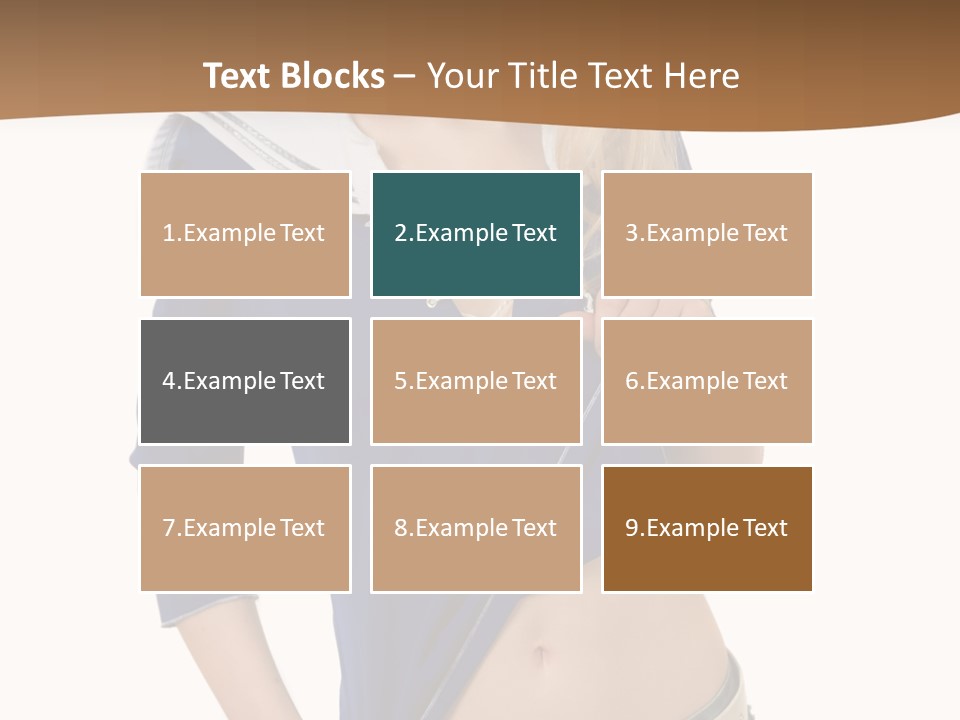 Glamourous Long Hair Head PowerPoint Template