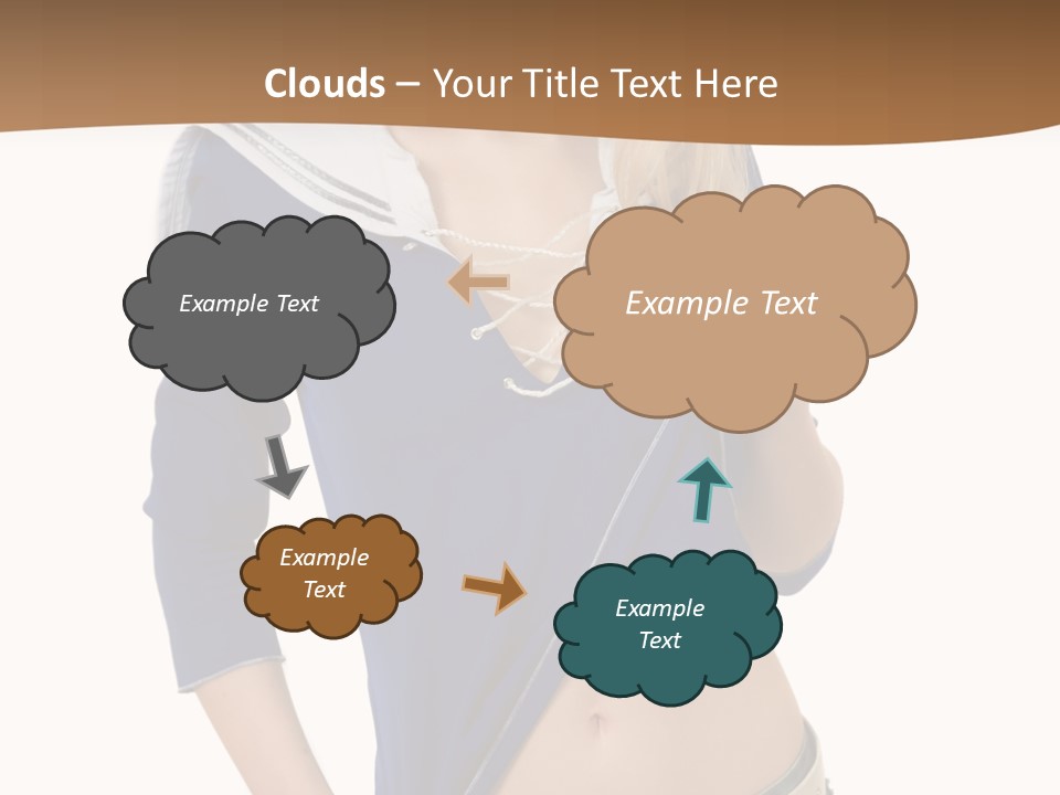 Glamourous Long Hair Head PowerPoint Template