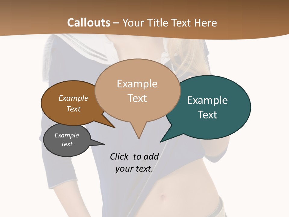 Glamourous Long Hair Head PowerPoint Template