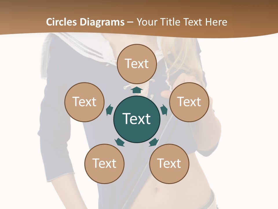 Glamourous Long Hair Head PowerPoint Template