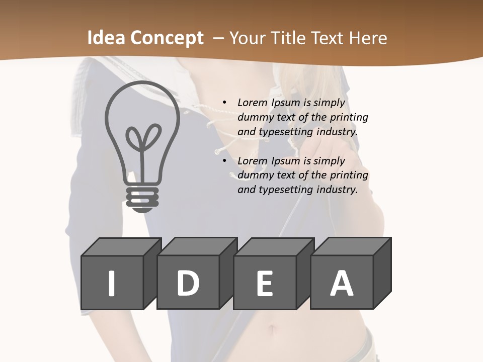 Glamourous Long Hair Head PowerPoint Template