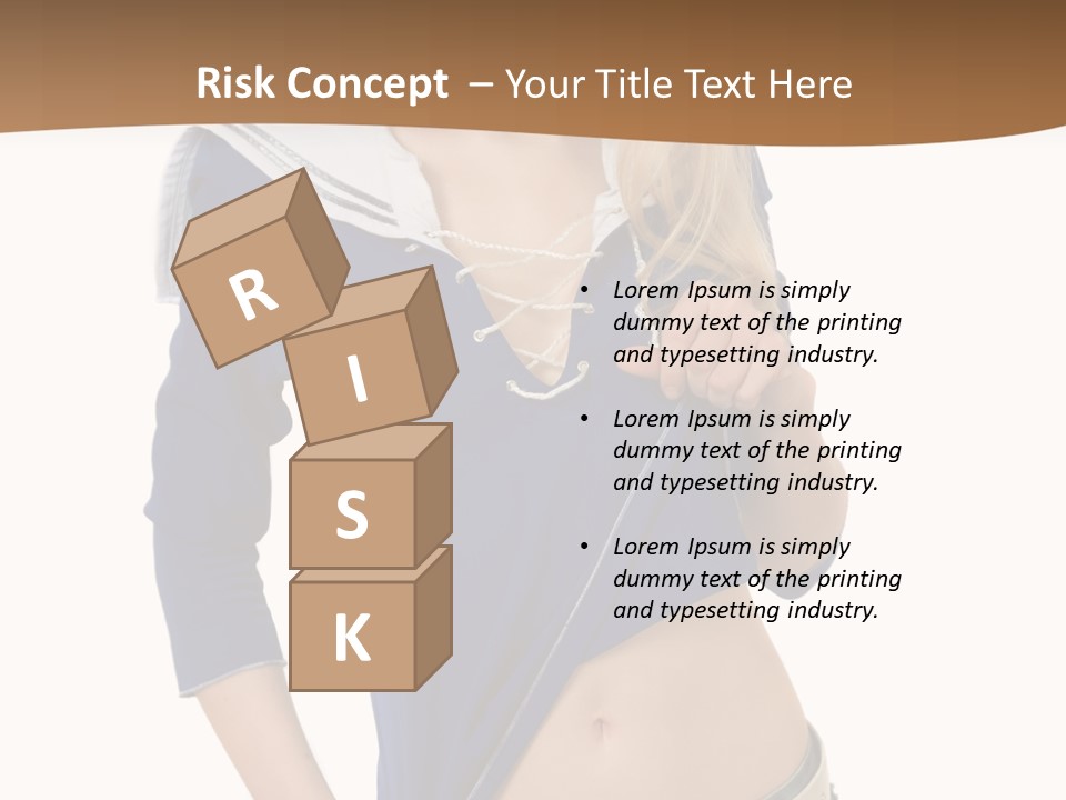 Glamourous Long Hair Head PowerPoint Template