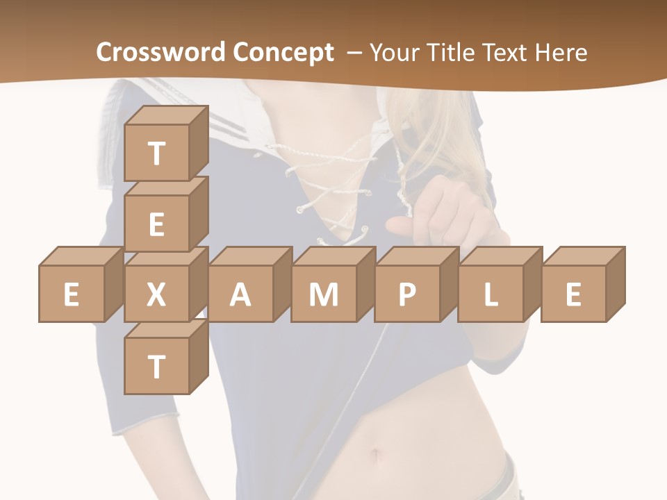 Glamourous Long Hair Head PowerPoint Template