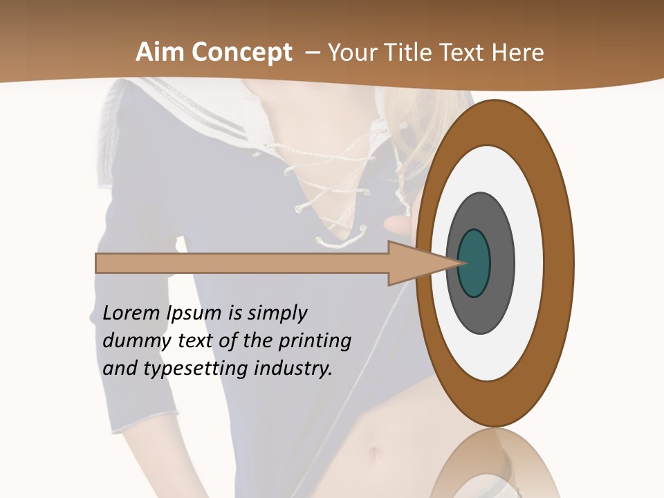 Glamourous Long Hair Head PowerPoint Template