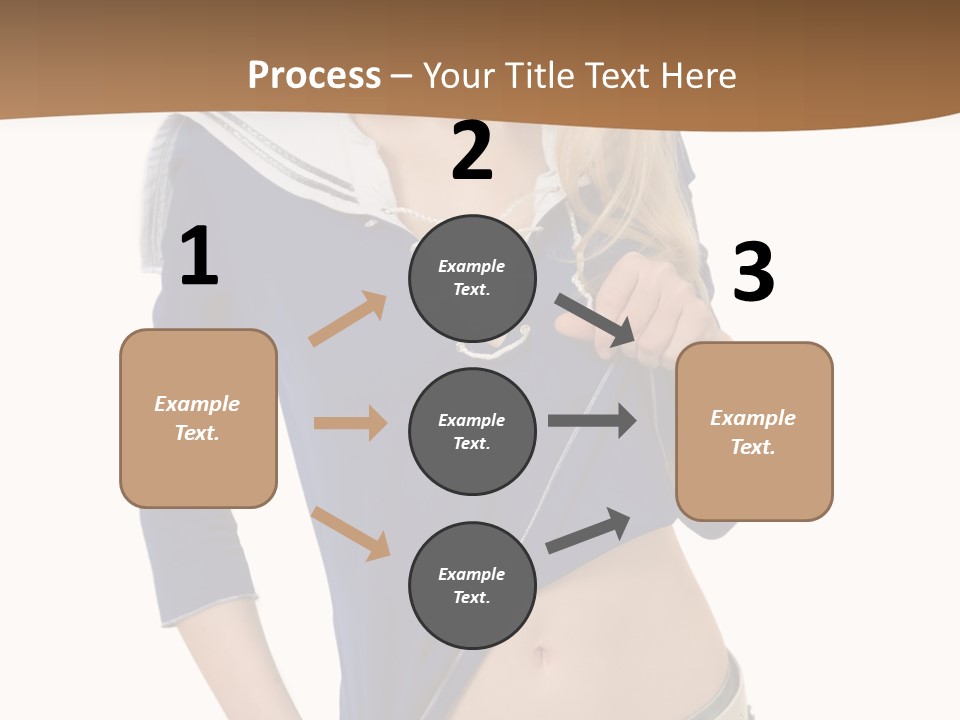 Glamourous Long Hair Head PowerPoint Template