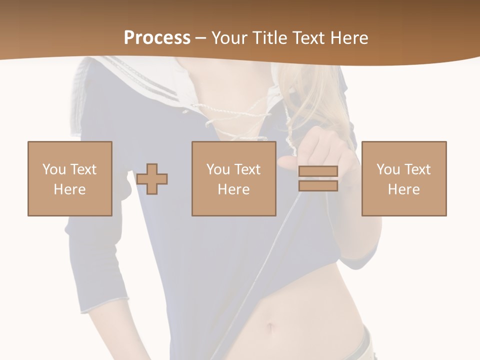 Glamourous Long Hair Head PowerPoint Template