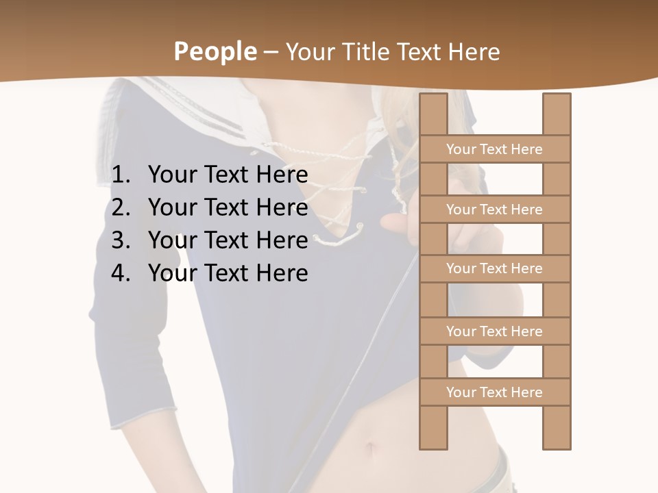 Glamourous Long Hair Head PowerPoint Template