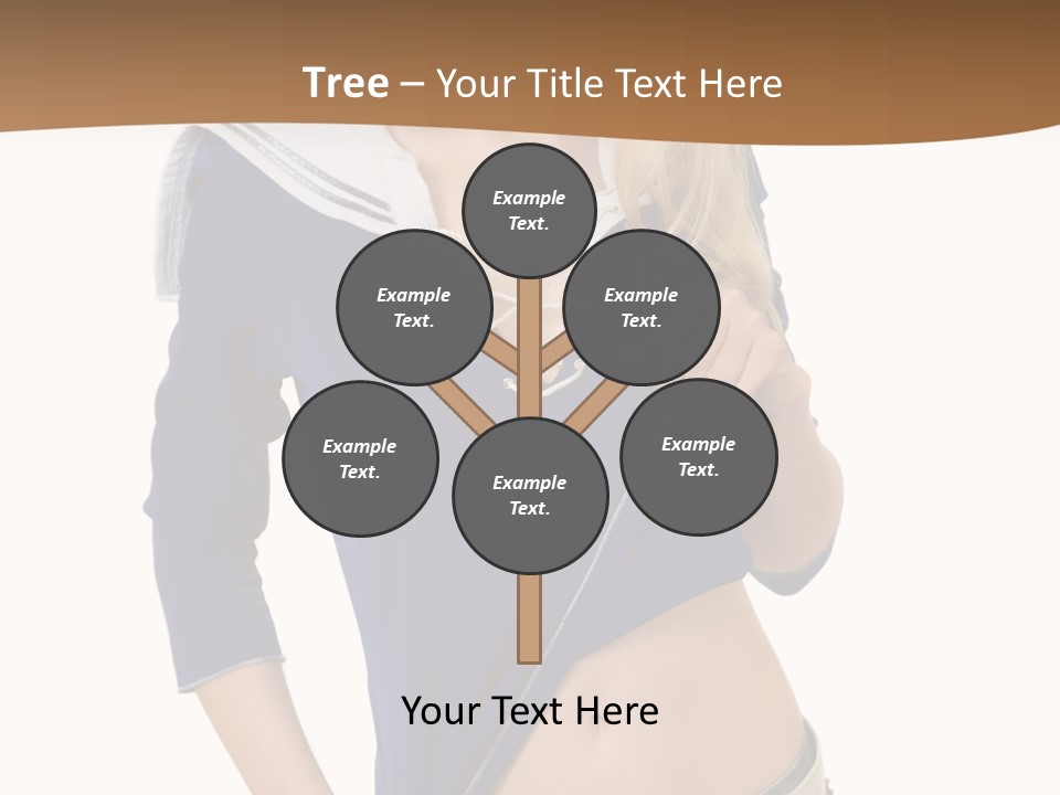 Glamourous Long Hair Head PowerPoint Template