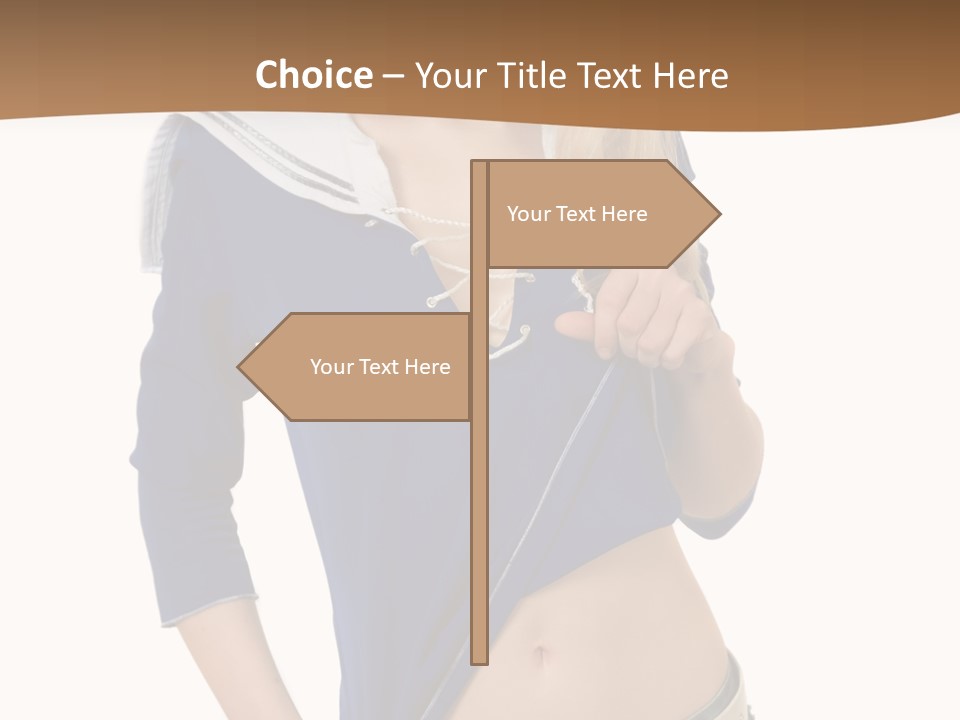 Glamourous Long Hair Head PowerPoint Template