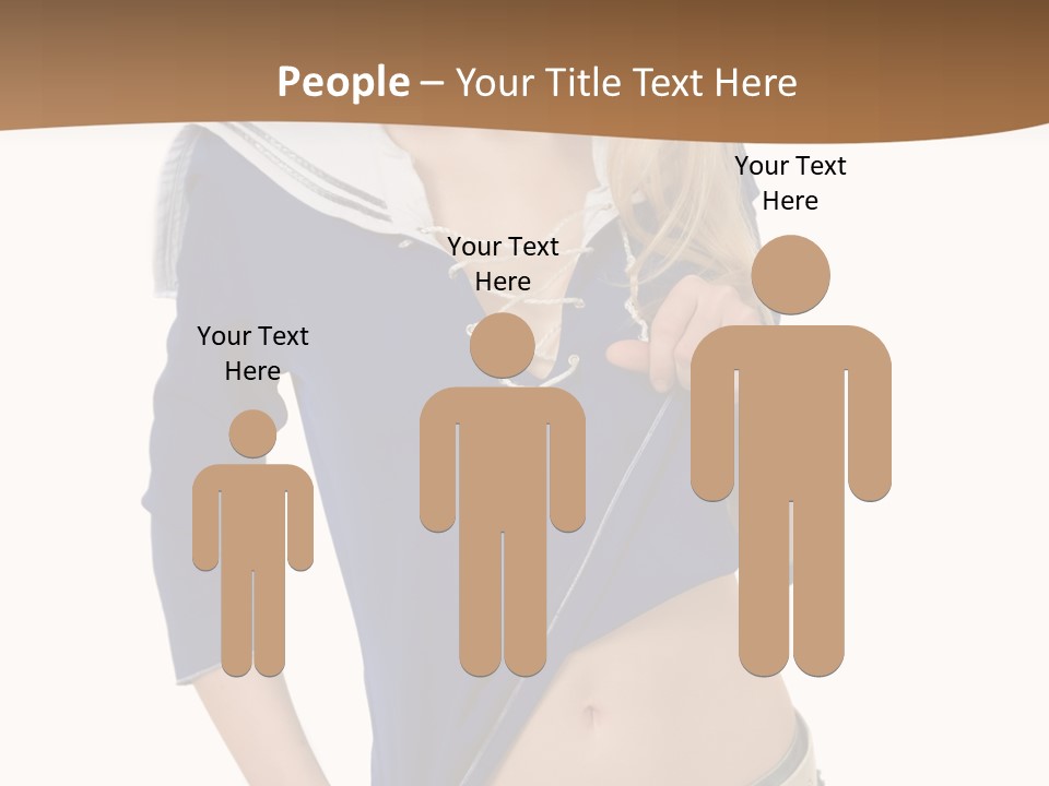 Glamourous Long Hair Head PowerPoint Template