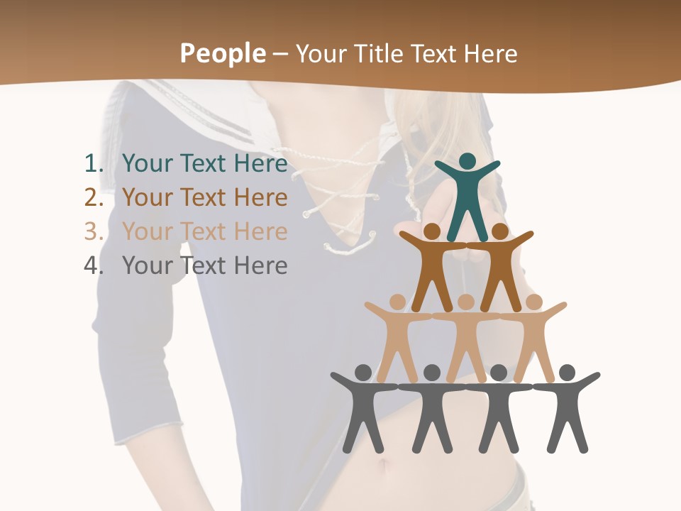 Glamourous Long Hair Head PowerPoint Template